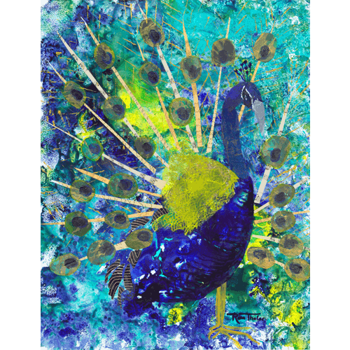 Peacock Mixed Media Painting