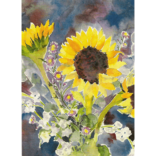 Sunflower Majesty Watercolor Painting