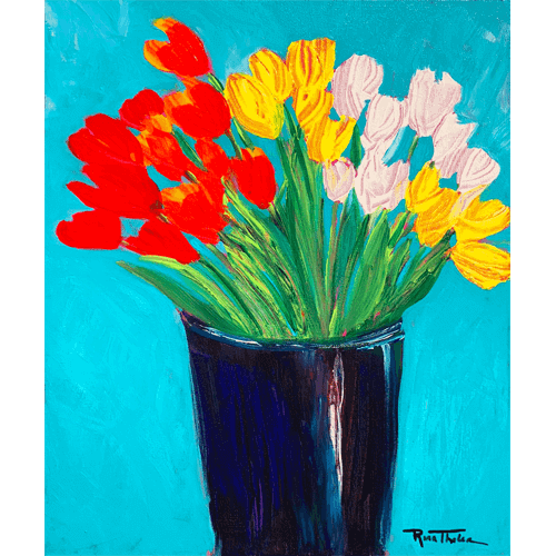 Tulip Fever Watercolor Painting by Ocean City Artist Rina Thaler